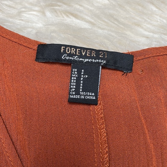 Forever 21 Tunic Blouse size small Rust brown Color - Picture 7 of 11
